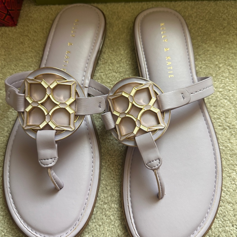 Kelly & Katie Light Purple Sandals with Gold Accents